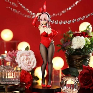  Super Sonico figure red bunny girl net tights 28cm box equipped 