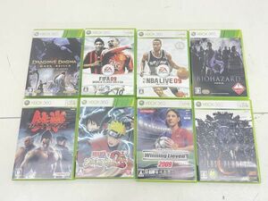 R343-N35-1093 XBOX 360 ソフト 8点 まとめ FIFA ウイニングイレブン NBA LIVE バイオハザード 鉄拳6 ナルト ドラゴンズドグマ 現状品②