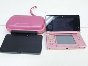S150-S3-10750 NINTENDO 3DS CTR-001 ピンク ケース付き 現状品①
