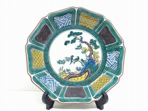 W237-N36-1390 九谷焼 陶宝堂 花鳥文 色絵 飾皿 直径約31cm インテリア 現状品③