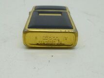 W525-N30-1478★ Zippo ジッポー スリム ゴールド ブラック オイルライター 喫煙具 現状品①★_画像4