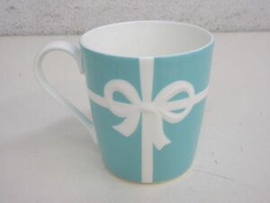 W137-N35-1463 Tiffany＆Co ティファニー マグカップ リボン 現状品①