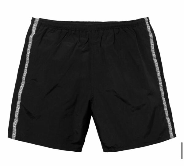 Sサイズ　Supreme 18ss Tonal Taping Water Short ショートパンツ　ショーツ 黒 ブラック