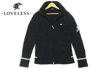 ■LOVELESS■ニットジャケット 黒 サイズ2 羊毛 ウール スカル刺繍 ラブレス
