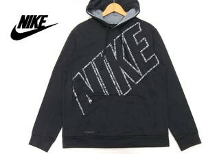 ■NIKE■パーカー 黒 Lサイズ THERMA-FIT 迷彩ロゴプリント カモフラ ナイキ