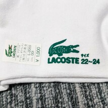 未使用 LACOSTE ラコステ 三つ折り 折り返し 文字ワニ ワンポイント 両面 刺繍 ソックス 22-24cm 大沢商会 スクール 靴下 レトロ _画像5