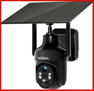 【送料無料】XEGA 防犯カメラ 屋外 ソーラー 監視カメラ - 2K Wi-Fi 屋外カメラ 0.2秒快速起動 回転速度調整可