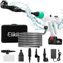 【送料無料】Elikliv 高圧洗浄機 コードレス 充電式 ハンディ 洗車機 電動 8Mpa 高・中・低3速調整 強力モーター_画像1