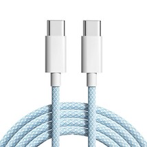 水色 1M iPhone15シリーズ対応 USB-C to USB-C ケーブル PD対応 60W 3A 急速充電 多機種対応_画像1