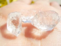 7112 ハーキマーダイヤモンド きれい小粒のお楽しみクリア美美透明水晶クリアクラウド３個組_画像1