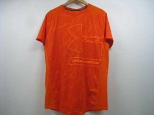 UNDER ARMOUR アンダーアーマー Tシャツ 半袖 ヒートギア メッシュ ロゴ オレンジ サイズLG