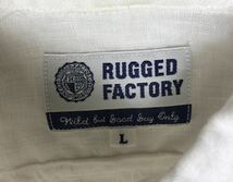 リネン100% RUGGED FACTORY ラギッドファクトリー ボタンダウンシャツ 白Lサイズ 春夏仕様 BDシャツ 涼しげ_画像6