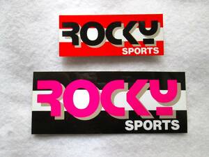 絶版品 ROCKY SPORTS 当時物 【純正 初期ロッキースポーツ ステッカー (赤/黒＆ピンク/黒) 2枚組SET 】 未使用保管新品