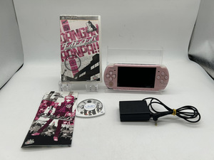 3093-05★PSP「プレイステーション・ポータブル」 ピンク(PSP-3000)&PSPソフトダンガンロンパ　※現状品