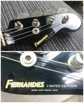 2922-50★FERNANDES フェルナンデス LIMITED EDITION エレキベース 型式不明 ブラック 音出し確認済み 現状お渡し★_画像5