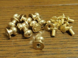 送料無料 新品 真鍮製 頭径7mm 高径8mm 底径8mm ギボシ ネジ式（7ｍｍ） 10個 金 ゴールド レザークラフト