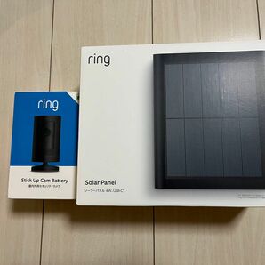 Ring Stick Up Cam Battery (ブラック)・Ring ソーラーパネル 4W USB-C(ブラック）のセット