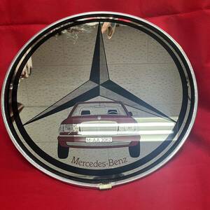 ☆希少☆ Mercedes-Benz メルセデスベンツ レトロ 壁掛け エンブレムマーク 鏡 直径39cm 当時物 インテリア (03086E