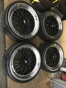 ◆AS323-3◆BBSタイプ？◆黒系◆BMW等◆20×8.5J+35◆5H120◆海外製◆245/30ZR20◆4本セット◆中古品◆