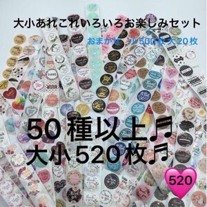 P520/サンキューシール　大小あれこれいろいろお楽しみセット　合計520枚　《大20枚 小500枚》