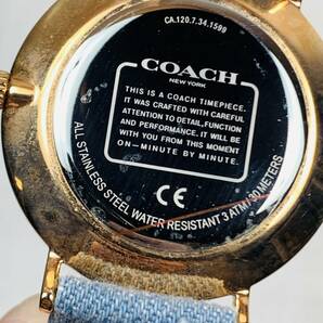 COACH コーチ 腕時計 レディース デニムベルト 純正メタルベルト付属 箱付き リュウズ動作確認済み 動作確認未 USED品 1円スタートの画像5