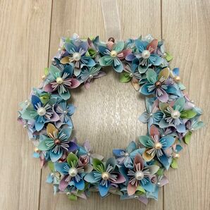 折り紙　お花リース ハンドメイド