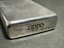 ★コレクター必見！！ ZIPPO USA ジッポライター STERLING 1994 銀 シルバー ビンテージ オイルライター 約61.2g 小物 雑貨 希少 レア G551_画像5