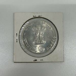 ★☆外国銭 古銭 貨幣 インド 10ルピー　銀貨 1970年 16.53g パッケージ込み #3648A☆★