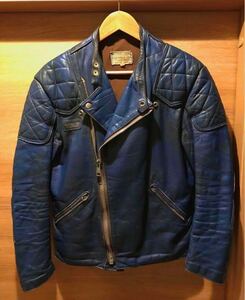 【70s】 interstate leather レザーライダース インターステイト　ルイスレザー ハイウェイマン　ヴィンテージ lewis leather 青 ブルー