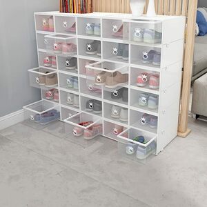 12 piece set shoes box drawer type sneakers storage box entranceway storage shoes shelves transparent loading piling shoes box shoe rack storage case man woman 