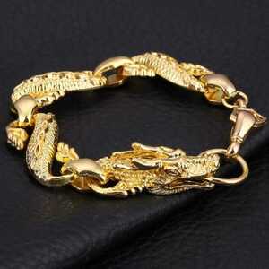  prompt decision # dragon dragon Dragon Gold bracele accessory Gold color chain bracele 