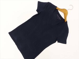 美品 バナナリパブリック BANANA REPUBLIC 半袖 Vネック Tシャツ S ネイビー 洗える 【メール便可】