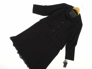 大きいサイズ 新品タグ付 REINE PORTE ロング丈 七分袖 フェイクレイヤードワンピース ブラックフォーマル 19ABR 黒 喪服 冠婚葬祭