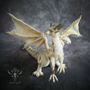 *guili-guili* プチドラゴン（茶虎） / フル可動アートドール  架空生物 幻獣 ハンドメイド ぬいぐるみ artdoll dragon の画像2