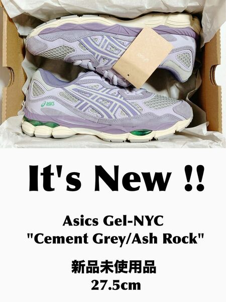 【人気モデル】【旬カラー】Asics Gel-NYC "Cement Grey/Ash Rock" 新品未使用品 27.5cm