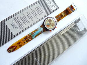 未使用電池交換済 稼働中 スウォッチ Swatch 1994年モデル DANCING FEATHERS 品番SCO100 スモールタイプの３針部が球面形状