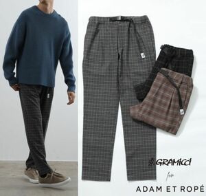 GRAMICCI グラミチ × ADAM ET ROPE' アダムエロペ / 別注 CHECK 1TUCK PANTS / L / グレー