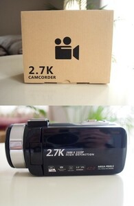 《送料込み》【新品未使用】2.7K CAMCORDER ビデオカメラ 『日本語取説付』