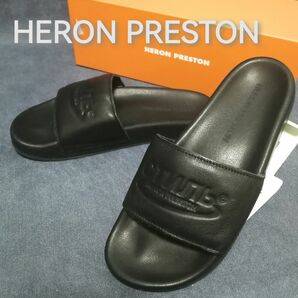 ★新品・メンズ★【HERON PRESTON】エンボスレザー　サンダル　黒　41