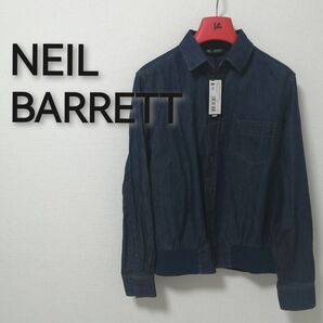 ★新品・メンズ★【NEIL BARRETT 】デニムシャツ　ブルゾン　S　青