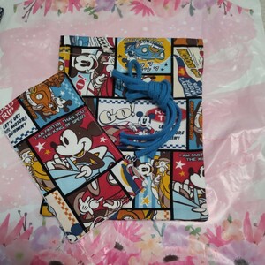  hand made Mickey pattern lunch sack small articles sack half towel handkerchie 2 point set 