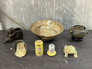  antique goods summarize pipe blow .., tea cup, nail . branch inserting etc. *1600Y* stone carving ornament . present condition goods details unknown . virtue . made long-term keeping goods ceramics ceramic art ceramics and porcelain . thing 