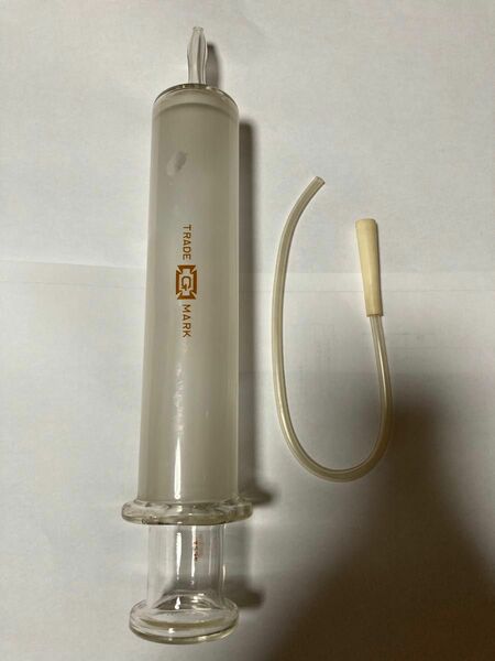 白硬注射筒(浣腸器) 硬質ガラス製 100mL 1本