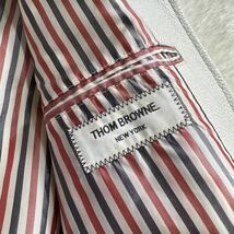 極美品!!! THOM BROWNE. トムブラウン 4bar レザーブルゾン MA-1 オールレザー トリコロール マルチカラー ホワイト メンズ サイズ1_画像3