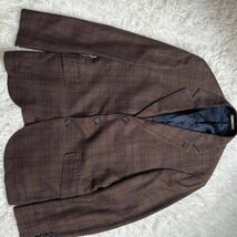 未使用級!! XLサイズ!!! BRUNERO CUCINELLI ブルネロクチネリ セットアップ スーツ リネンシルクウール チェック アンコン 背抜き 段返り_画像4