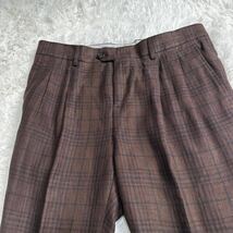 未使用級!! XLサイズ!!! BRUNERO CUCINELLI ブルネロクチネリ セットアップ スーツ リネンシルクウール チェック アンコン 背抜き 段返り_画像8