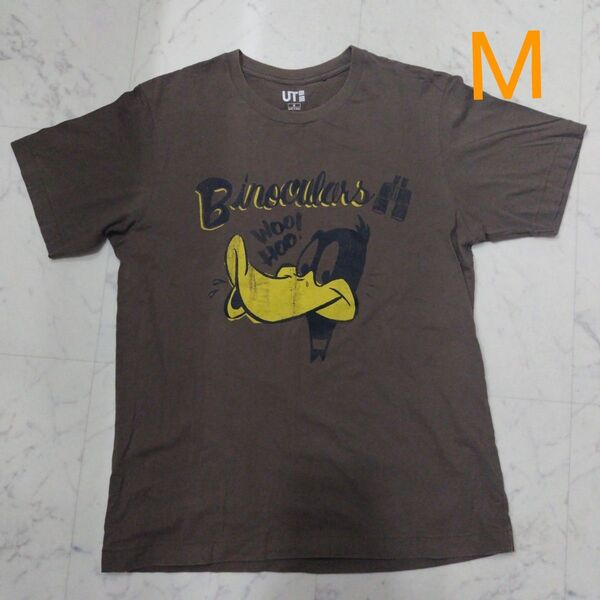 ユニクロ メンズ Tシャツ ルーニー・テューンズ Мサイズ 半袖 茶色 ブラウン