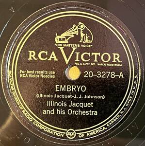 ILLINOIS JACQUET AND HIS ORCH. RCA VICTOR Embryo/ A Jacquet For Jack The Bellboy