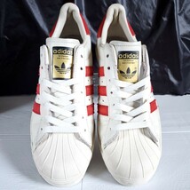 程度良好 26.0 adidas SUPER STAR 80s VINTAGE DX スーパースター ヴィンテージ 金ベロ レッド ホワイト 赤 白_画像3