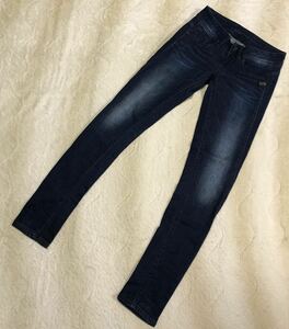 *G-STAR RAW*ji- Star low lady's 5204 Denim pants W24 L32 indigo series strut stretch jeans damage processing 